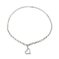 Tuotekuva Hopeinen ketju 48cm zirk.sydänriipuksella