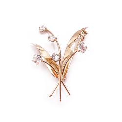 Tuotekuva Kultainen rintaneula zirkoniat