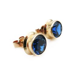 Tuotekuva Kultaiset sinikiviset nappikorvakorut, 8mm