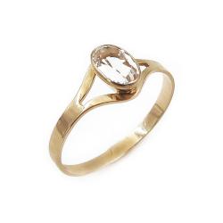 Tuotekuva Kultainen sormus kirkkaalla kivellä v.1981 halk.16-