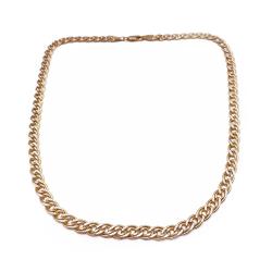 Tuotekuva Kultainen tuplapanssariketju valkokultarodinoinnilla 45cm