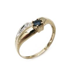 Tuotekuva Timantti 0,005ct ja sinisafiiri sormus 16,5