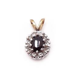 Tuotekuva Kultainen sinisafiiri-timanttiriipus 0,3ct