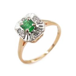 Tuotekuva Diana kultasormus Smaragdilla+6x0,010ct timantit,17mm