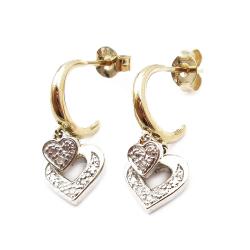 Tuotekuva Kultaiset sydänkorvakorut timanteilla yht.0,04ct