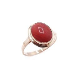 Tuotekuva Kultainen oranssikivinen sormus 19.5mm