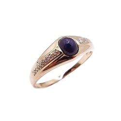 Tuotekuva Kultainen sinisafiiri-timanttisormus 0,01ct 18mm