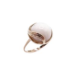 Tuotekuva Kultainen sormus valkoisella kivellä+tim. 0,01ct 19mm