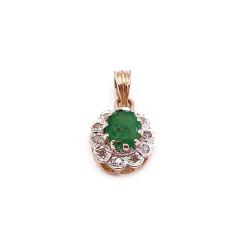 Tuotekuva Kultainen smaragdi-timanttiriipus 0,05ct