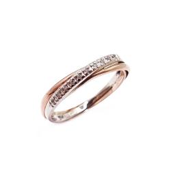 Tuotekuva Kelta-/valkokultainen timanttisormus 0,05ct 19,5mm
