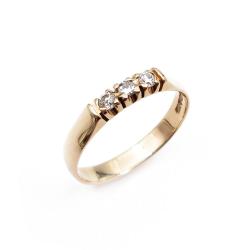 Tuotekuva Kultainen timantti rivisormus 3 x 0.04ct koko 18