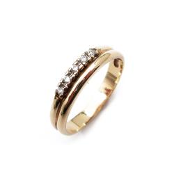 Tuotekuva Kultainen timanttirivisormus 5 x 0.005ct koko 16