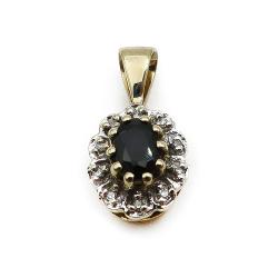 Tuotekuva kultainen Diana sinisafiiri-timantti riipus 0,05ct