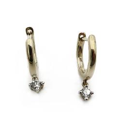 Tuotekuva kultaiset renkaat korvakorut timantilla 0,06ct