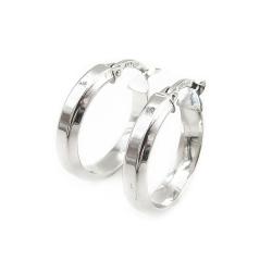 Tuotekuva Valkokultaiset korvarenkaat halk.18mm, lev. 3,5mm
