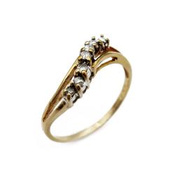 Tuotekuva 18K Aaltoileva timanttisormus 0,14ct 17,25mm