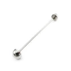 Tuotekuva Hopeinen industrial barbell korvakoru puolipallopäädyillä