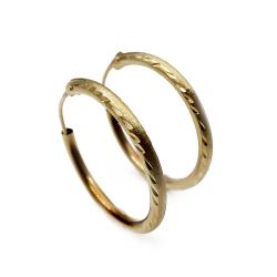 Tuotekuva Kultaiset timanttileikatut putkirenkaat 2x22mm