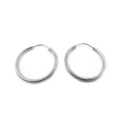 Tuotekuva Hopeiset rengaskorvakorut kuvio putkilukolla 2x23mm