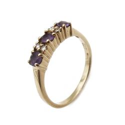 Tuotekuva Timantti ametisti sormus 0,04ct 17mm