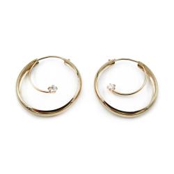 Tuotekuva Kultaiset zirkoniarengaskorvakorut 3.5x20mm NOY