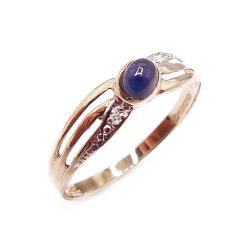 Tuotekuva Kultainen sinisafiiri sormus tim.0,01ct 18mm v.-97