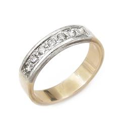 Tuotekuva Kaksivärinen 14K kultainen timanttirivisormus 0,21 ct, 19 mm