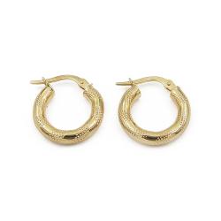 Tuotekuva Kuvioidut 14K kultaiset rengaskorvakorut 10 × 3 mm