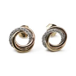 Tuotekuva Kolmiväriset 14K kultaiset timanttikorvakorut 0,16 ct, 9 mm