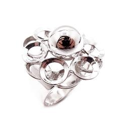 Tuotekuva Kultasepät Salovaara kukkasormus, 813-hopeaa, 18 mm, 1968