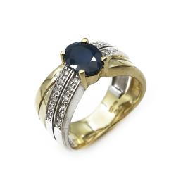 Tuotekuva Tim. 0,12ct ja sinisaf. sormus koko 15,75