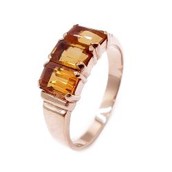 Tuotekuva Design JT Oy kultasormus kolmella oranssilla kivellä 585, 18 mm, 1995