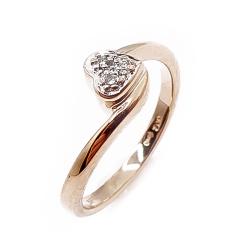 Tuotekuva Kultainen sydäntimanttisormus 0,02ct 14,5mm