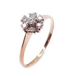 Tuotekuva Tillander 18K kultainen kukkatimanttisormus 0,09ct 16,5 mm, 1984