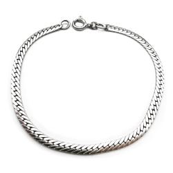 Tuotekuva Hopeinen litteä panssariranneketju 18cm lev.3mm