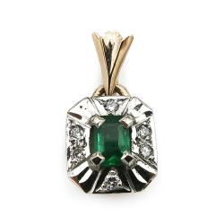 Tuotekuva Kultainen smaragdi timanttiriipus  yht. 0,06ct