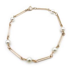 Tuotekuva Kultainen rannekoru, helmet 21cm