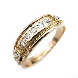 Tuotekuva Kultainen timanttisormus yht. 0,09ct 16,75mm