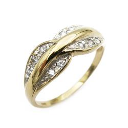 Tuotekuva Kultainen sormus kirkkaat zirkoniat 18k 19,5mm