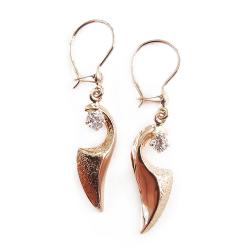 Tuotekuva Kultaiset liekkikorvakorut kirkkailla kivillä 585, 32 mm