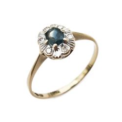 Tuotekuva Diana timanttisormus sinisafiirin värisellä kivellä 0,06ct 17,25mm