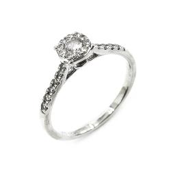 Tuotekuva 9K Lykken Elegance valkokultainen timanttisormus 0,27ct 16mm