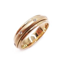 Tuotekuva 18K kultainen timanttisormus 0,08 ct, pyörivä keskiosa, 17,5 mm