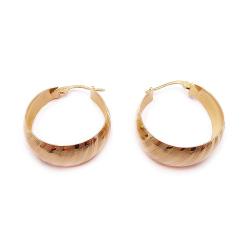 Tuotekuva Unoaerre leveät kuvioidut kultakorvarenkaat 14K, 24 mm