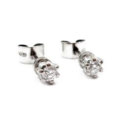 Tuotekuva 18k Valkokultaiset korvakorut timantilla 2 x 0.05ct