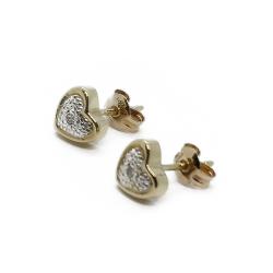 Tuotekuva Kultaiset sydänkorvanapit zirkoneilla 585, 11 mm