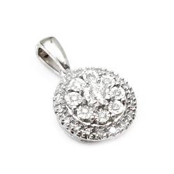 Tuotekuva Valkokultainen pyöreä timanttiriipus yht. 0.10ct Cluster-istutus