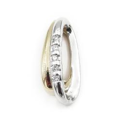 Tuotekuva Golden Heart kaksivärinen 14K timanttiriipus 0,08 ct, 19 mm