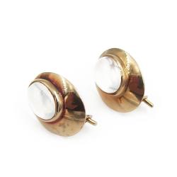 Tuotekuva Kultaiset koukkukorvakorut läpikuultavilla kivillä 585, 13,4 × 10,6 mm