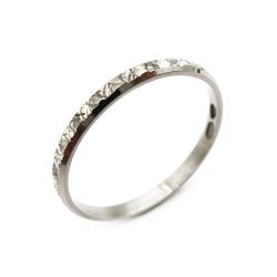 Tuotekuva Valkokultainen timanttileikattu sormus 16,6mm, leveys 1,9mm